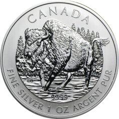 Серебряная монета "Бизон" 5 долларов