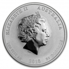 Серебряная монета "Год Собаки" 2018 год (Серия Лунар-2)", 30 долларов, 1000 грамм (1кг)